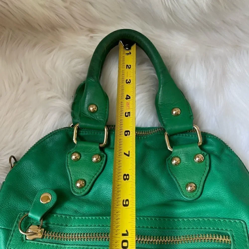 Emma Fox leather green Satchel/Shoulder bag with gold tone hardwares and accents